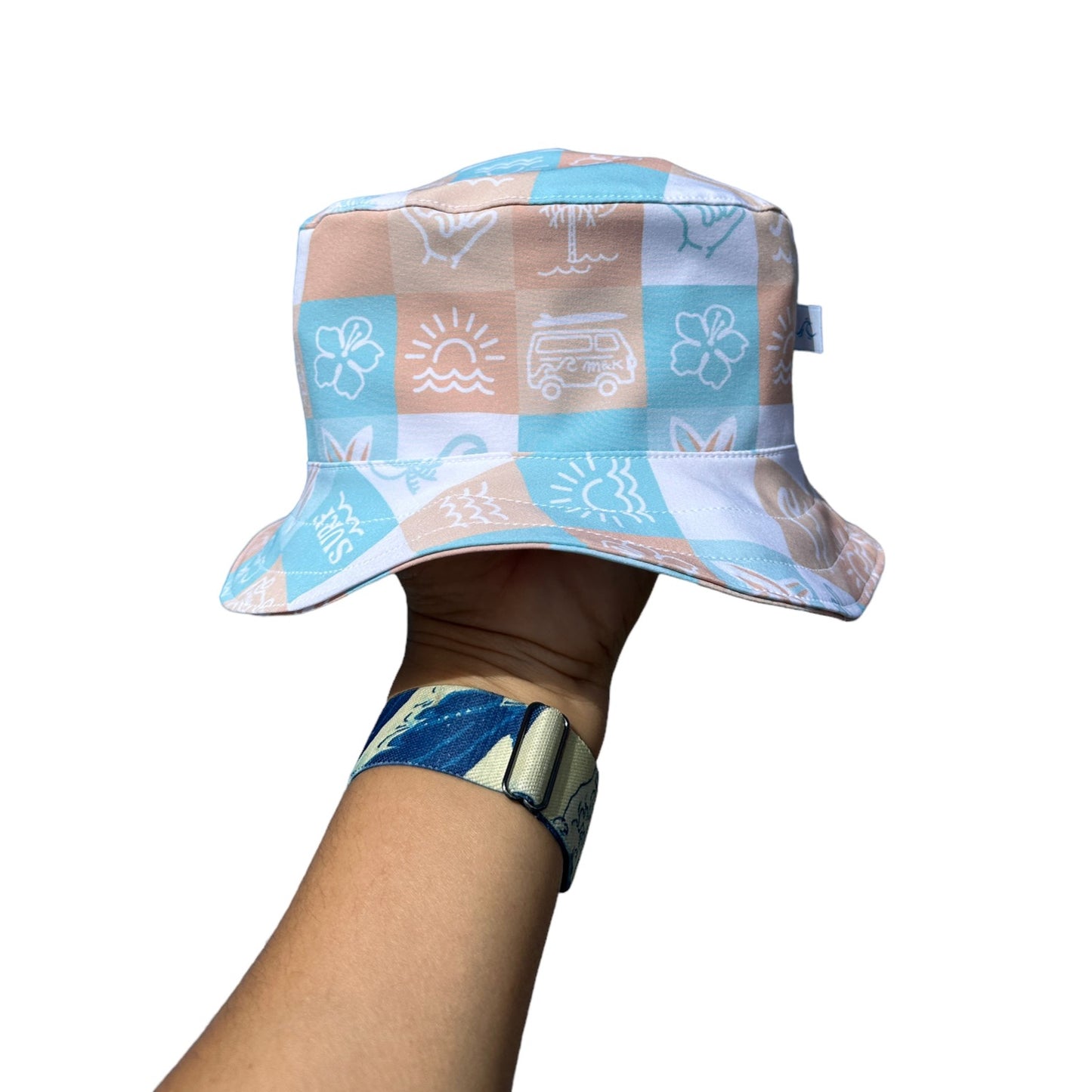 CHECKERS BUCKET SUN HAT