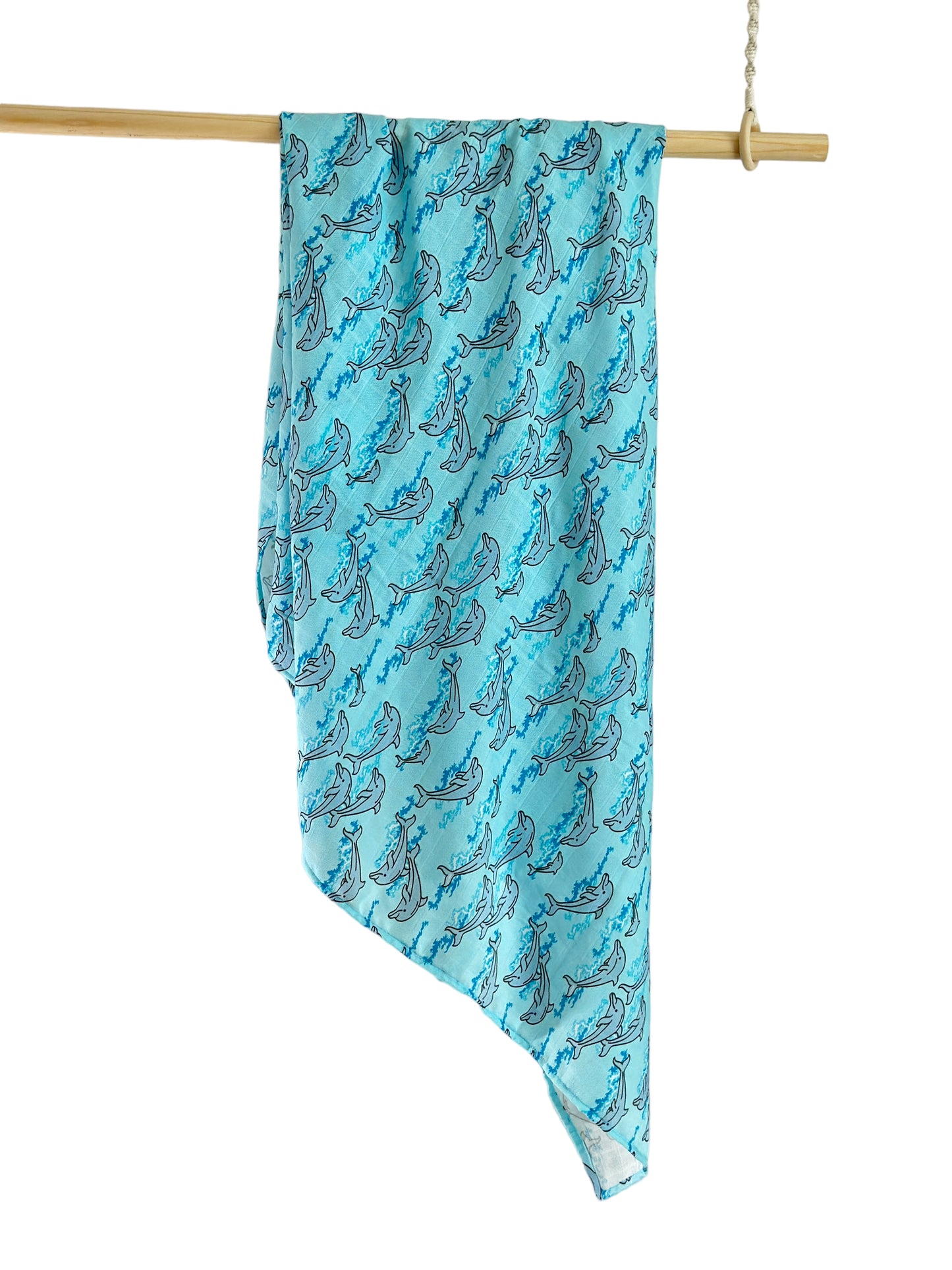 DOLPHINS OVERSIZE SWADDLE BLANKET