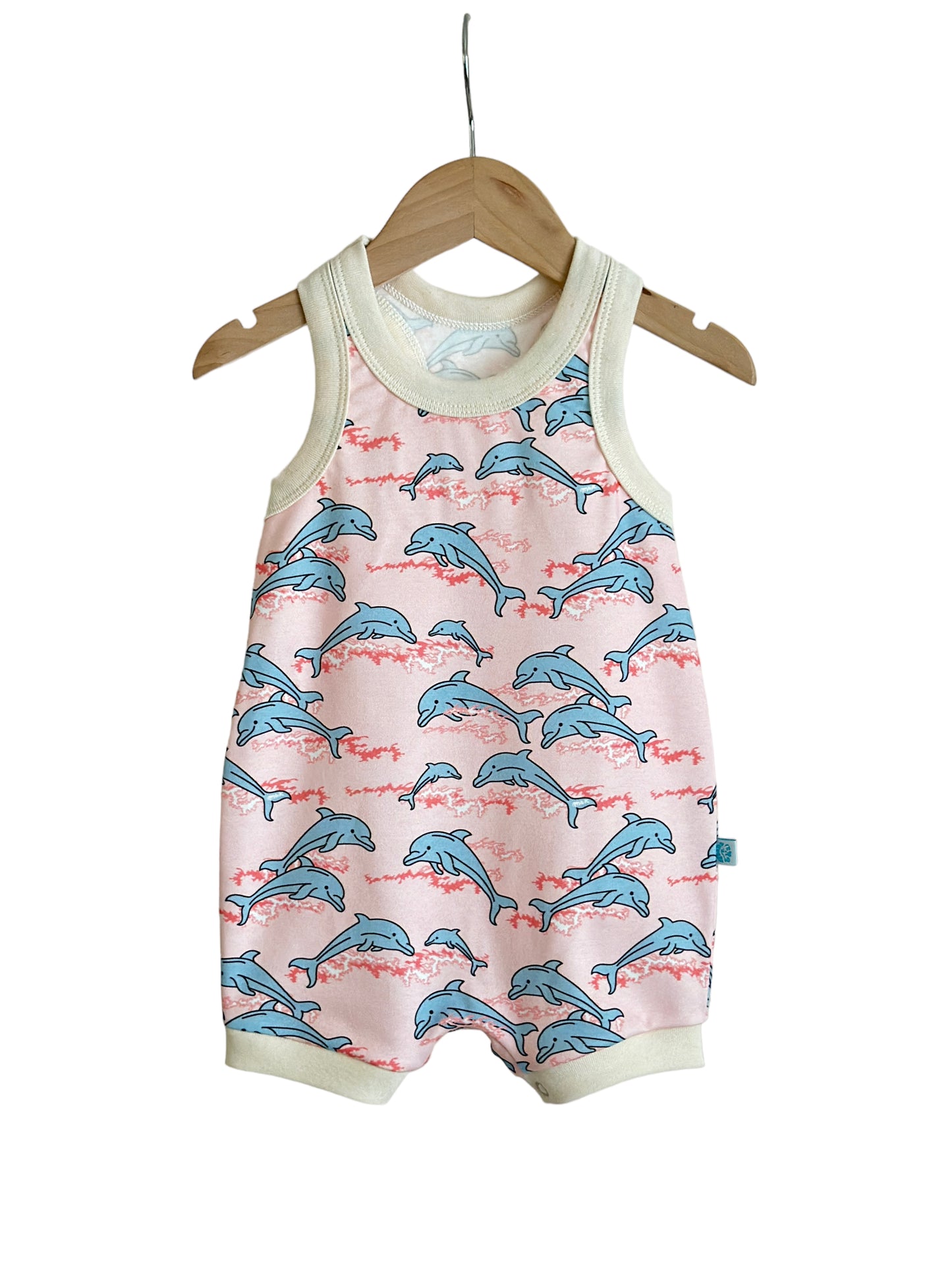 DOLPHINS BUBBLEGUM SURFER ROMPER