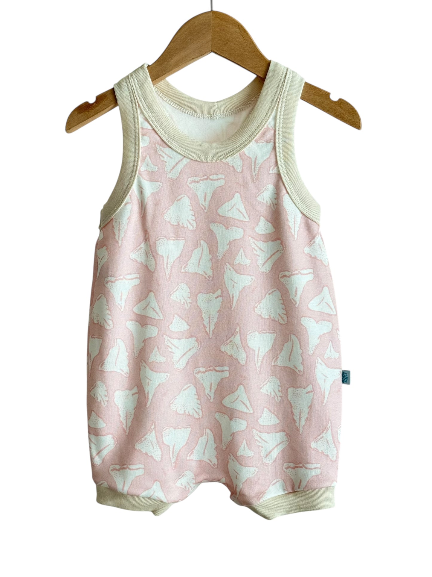 BUBBLEGUM SHARK TEETH SURFER ROMPER