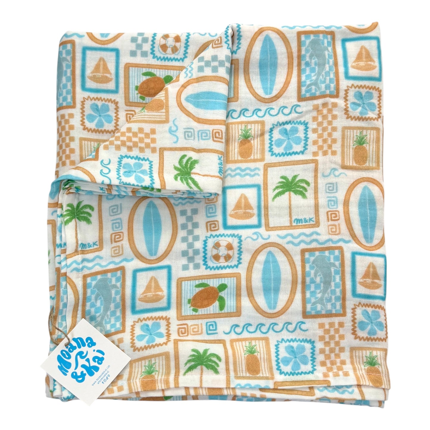 Beach Blue Swaddle Blanket