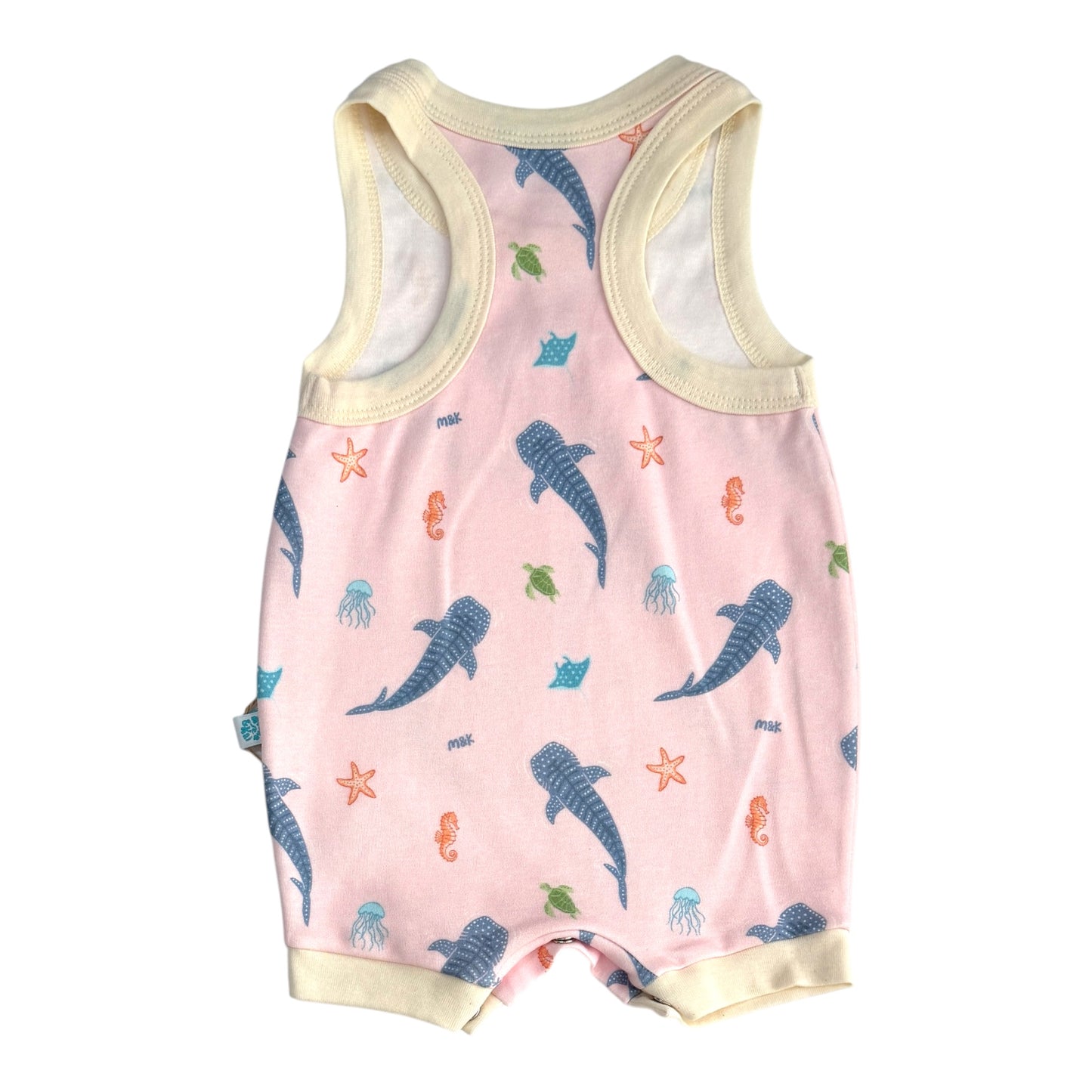 Whale Sharks Pink Surfer Romper