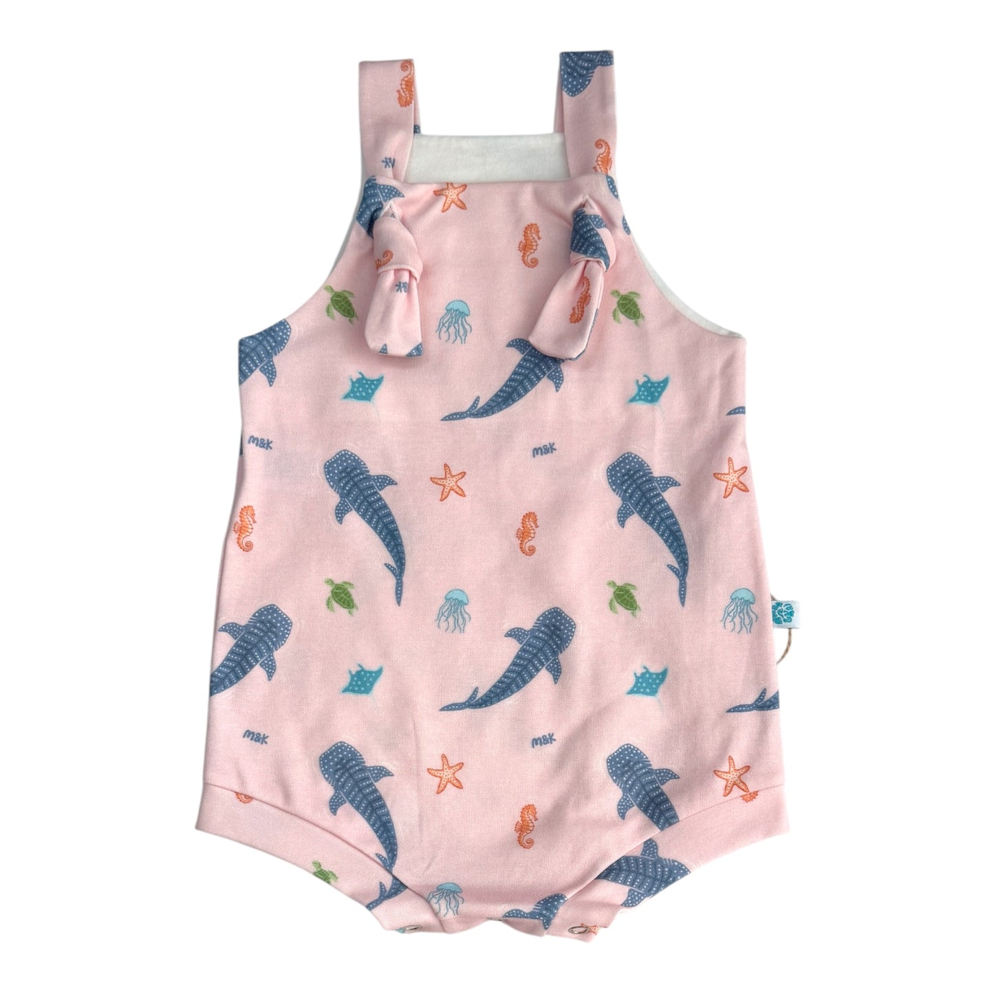 Whale Shark Pink Little Kai Romper