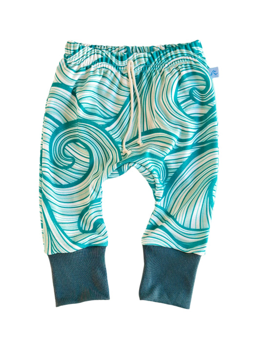 GREEN WAVES HAREM PANTS