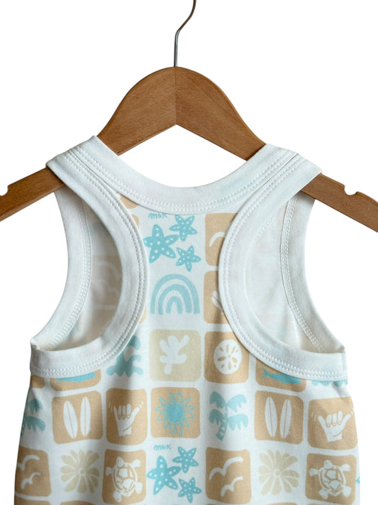 SUMMER CHECKERS SURFER ROMPER