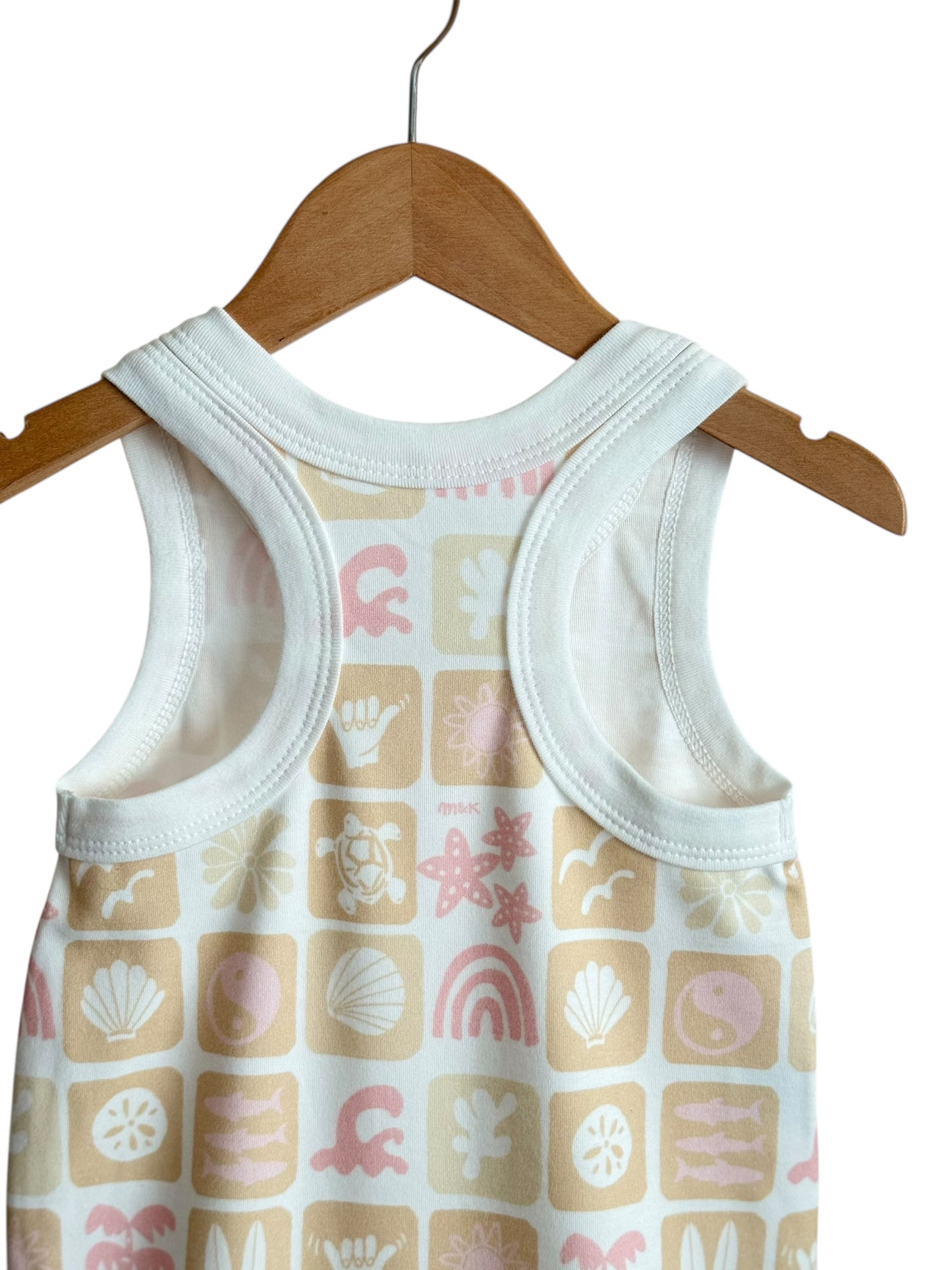 BUBBLEGUM SUMMER CHECKERS SURFER ROMPER