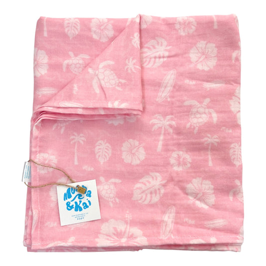 Tropical Pink Swaddle Blanket