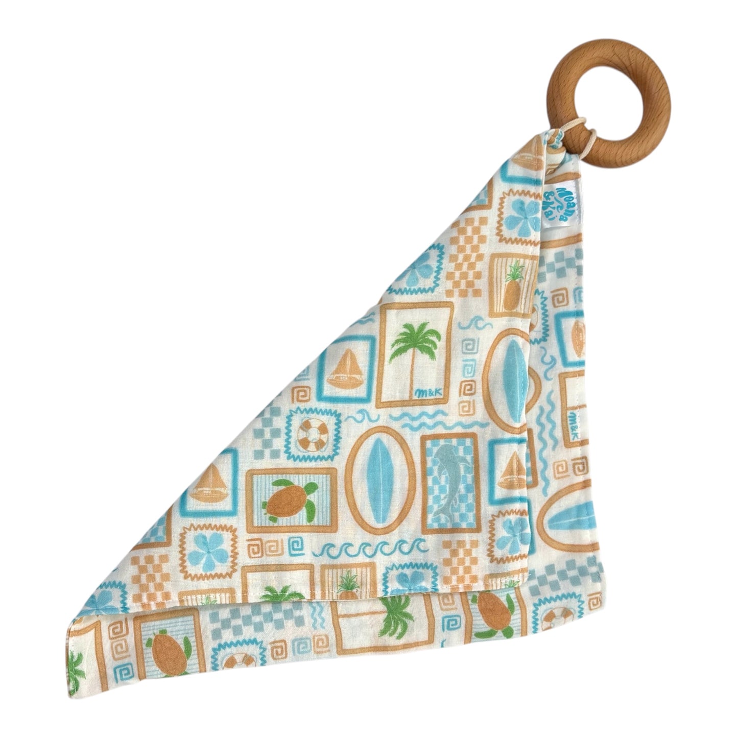 Beach Blue Organic Maple Teething Ring