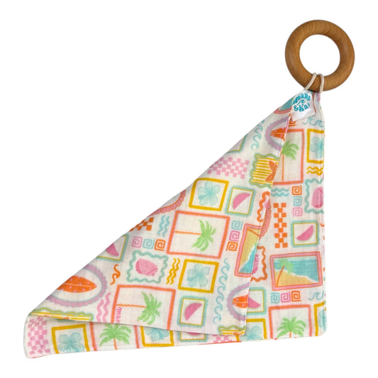 Beach Pink Organic Maple Teething Ring