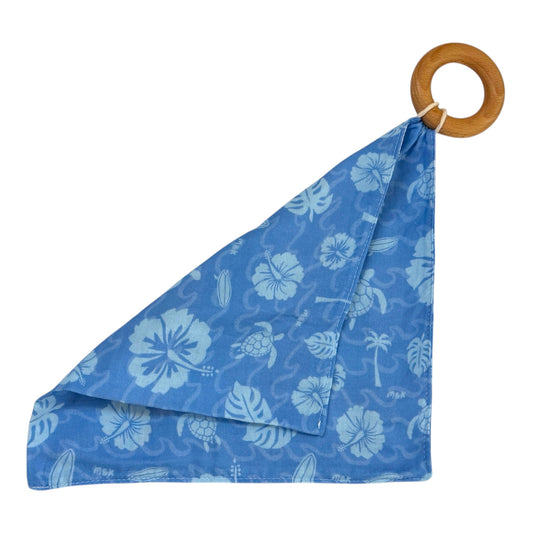 Tropical Blue Organic Maple Teething Ring