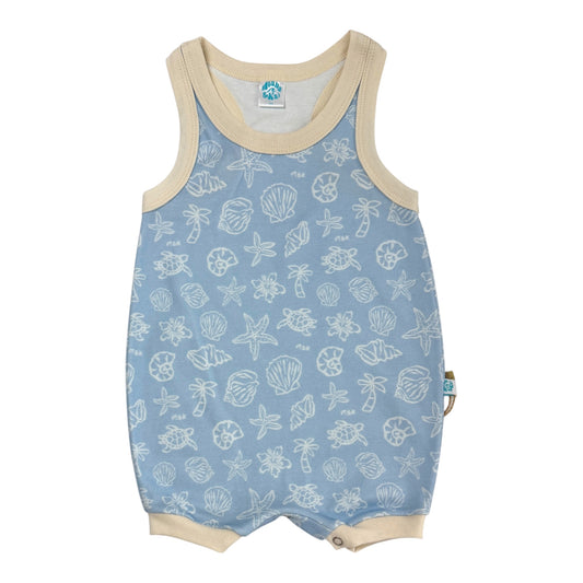Shells Baby Blue Surfer Romper