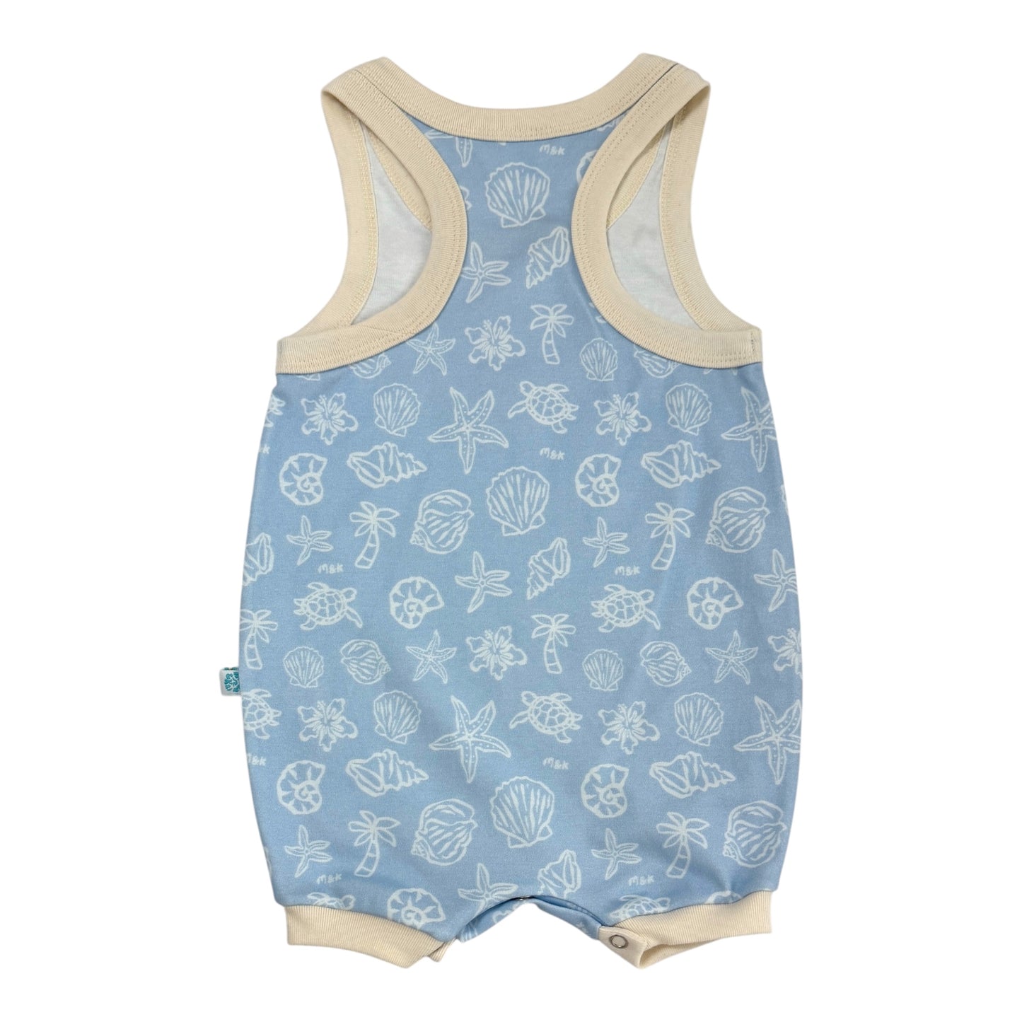 Shells Baby Blue Surfer Romper