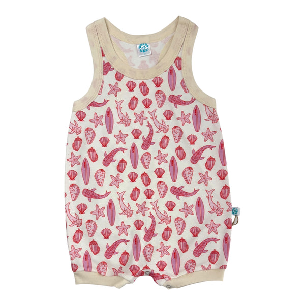 Sharks Hot Pink Surfer Romper