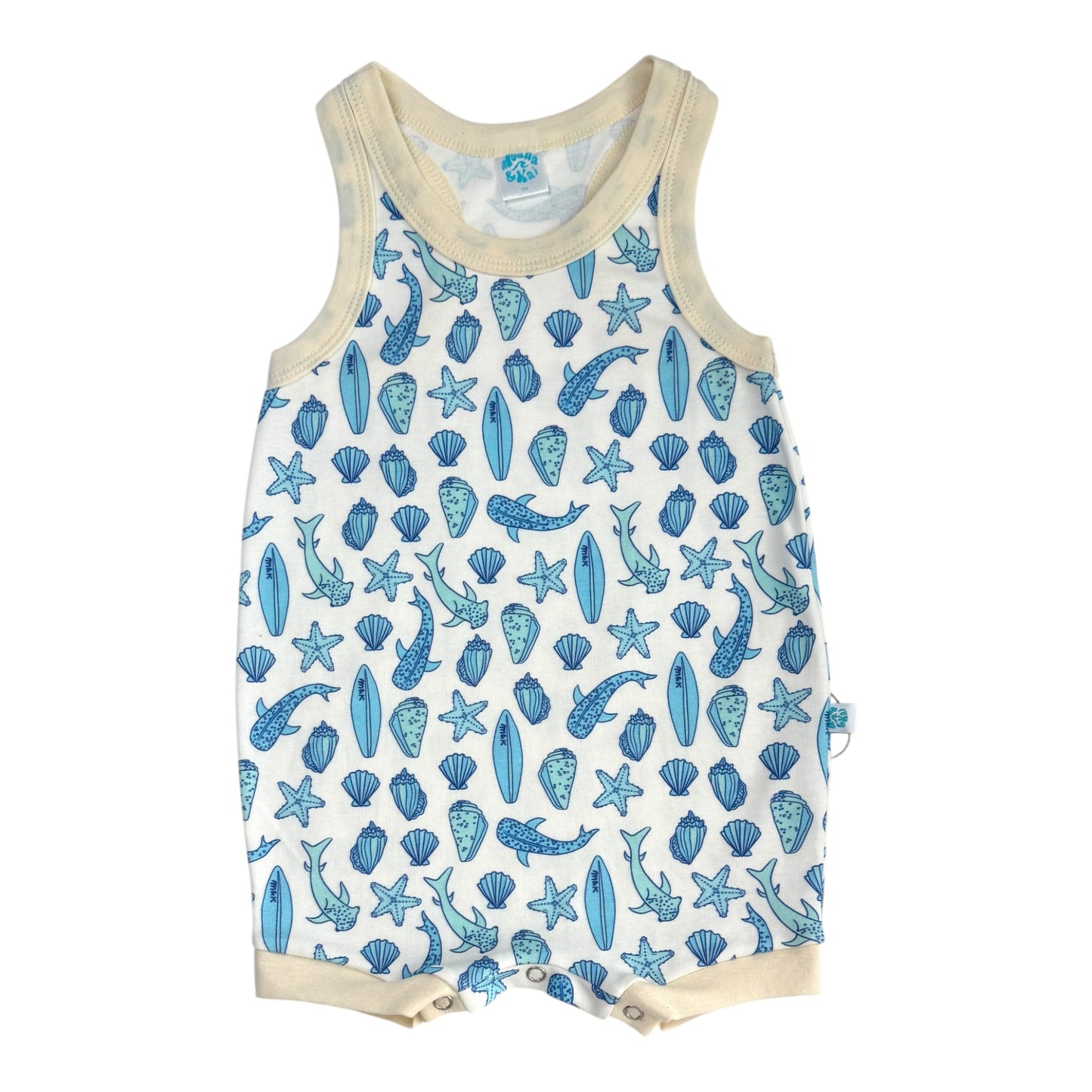 Sharks Blue Surfer Romper