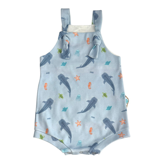 Whale Sharks Blue Little Kai Romper