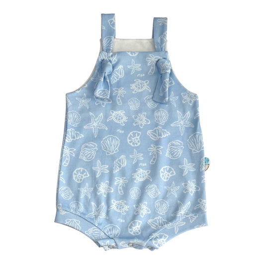 Shells Baby Blue Little Kai Romper