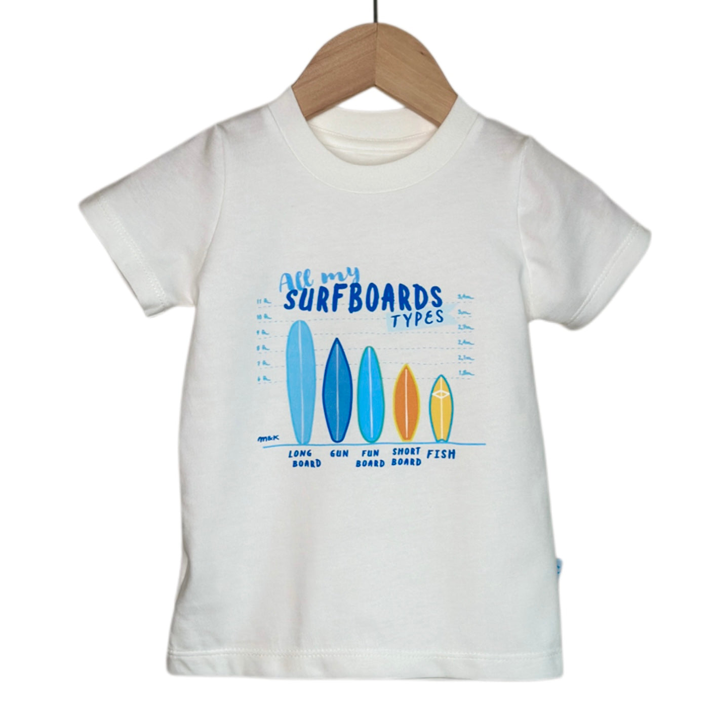 SURFBOARDS TYPES GRAPHIC T-SHIRT